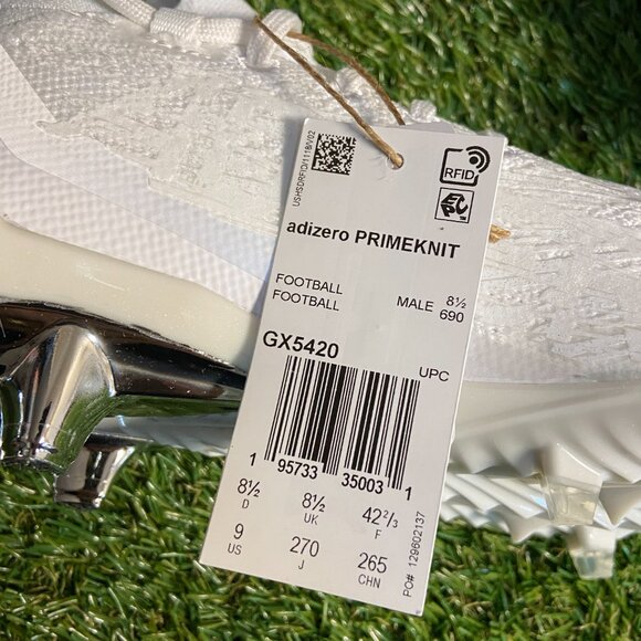 Adidas Adizero Primeknit Triple White Silver Football Cleats Mens GX5420 NEW main image 12